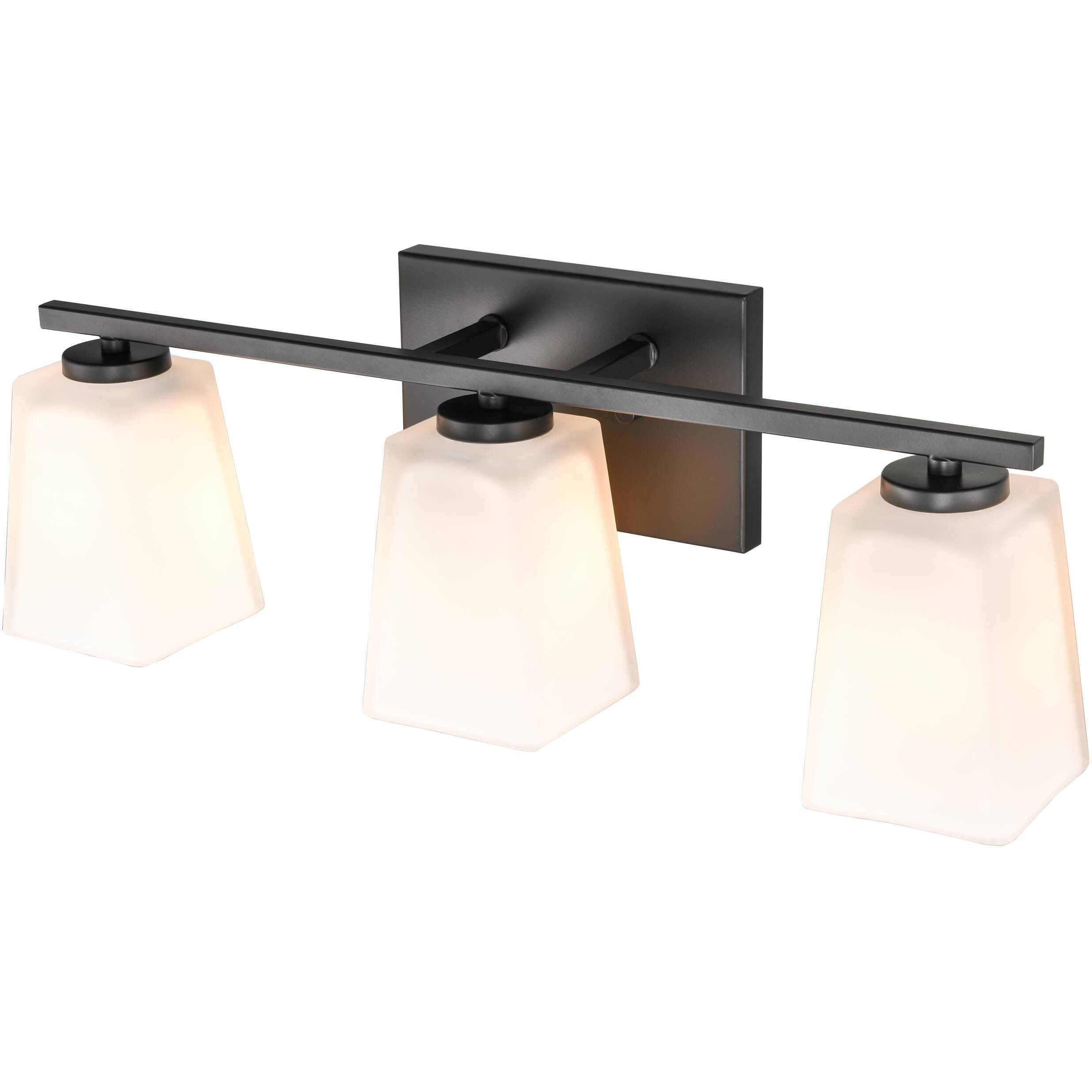 None 3 Light 21 inch Matte Black Bathroom Vanity Light Wall Light